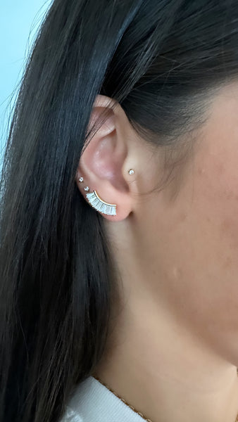 Climber Emerald Cut Earrings
