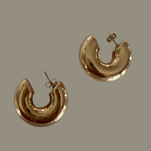 Round Chunky Hoop Earrings