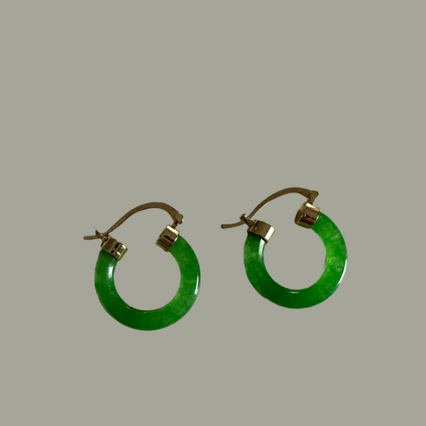 Jade Hoop Earrings