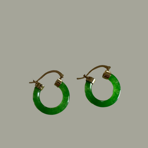 Jade Hoop Earrings