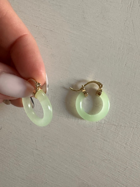 Jade Hoop Earrings