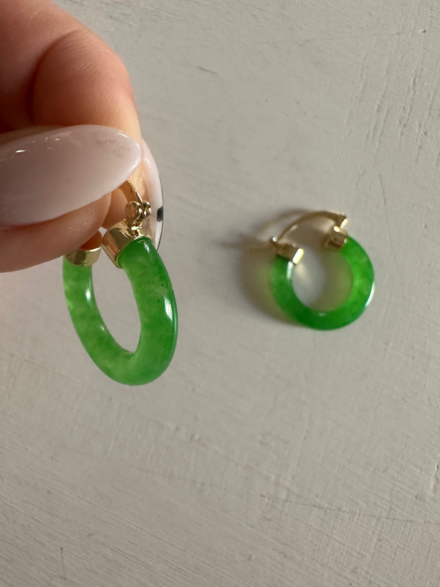 Jade Hoop Earrings