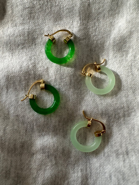 Jade Hoop Earrings