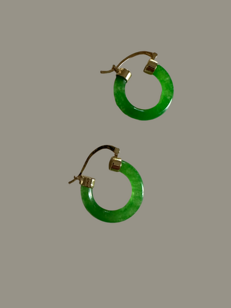 Jade Hoop Earrings