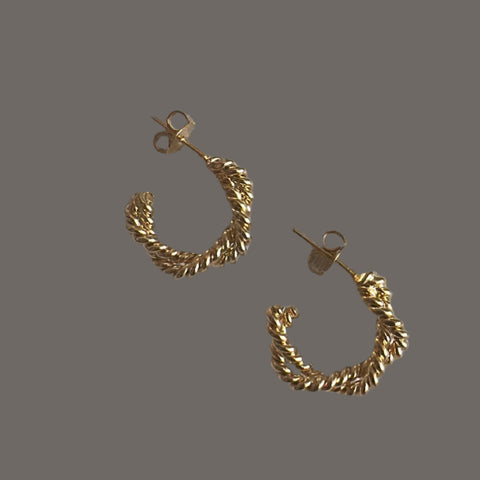 Twisted mini Huggie Hoop Earrings