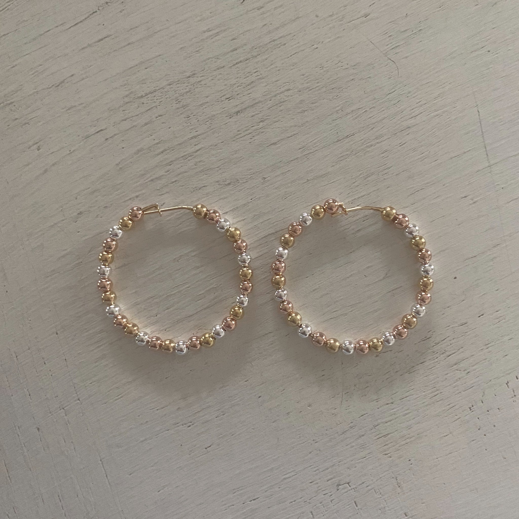 Multi Color Beaded Hoop Earrings