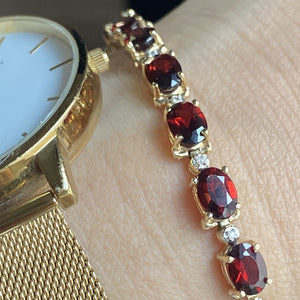 RUBY & DIAMOND VINTAGE ALD TENNIS BRACELET