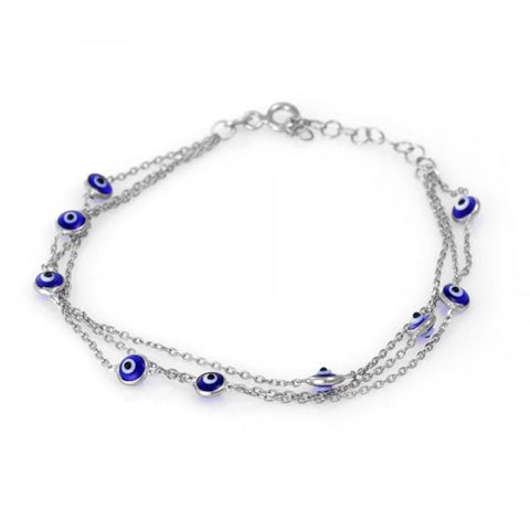 Evil Eye Triple chain Dainty Bracelet