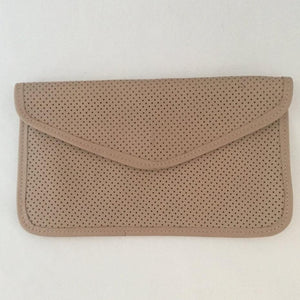 Vintage Beige leather Clutch