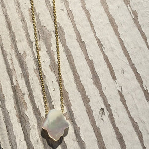 Mother of pearl Hamsa hand necklace