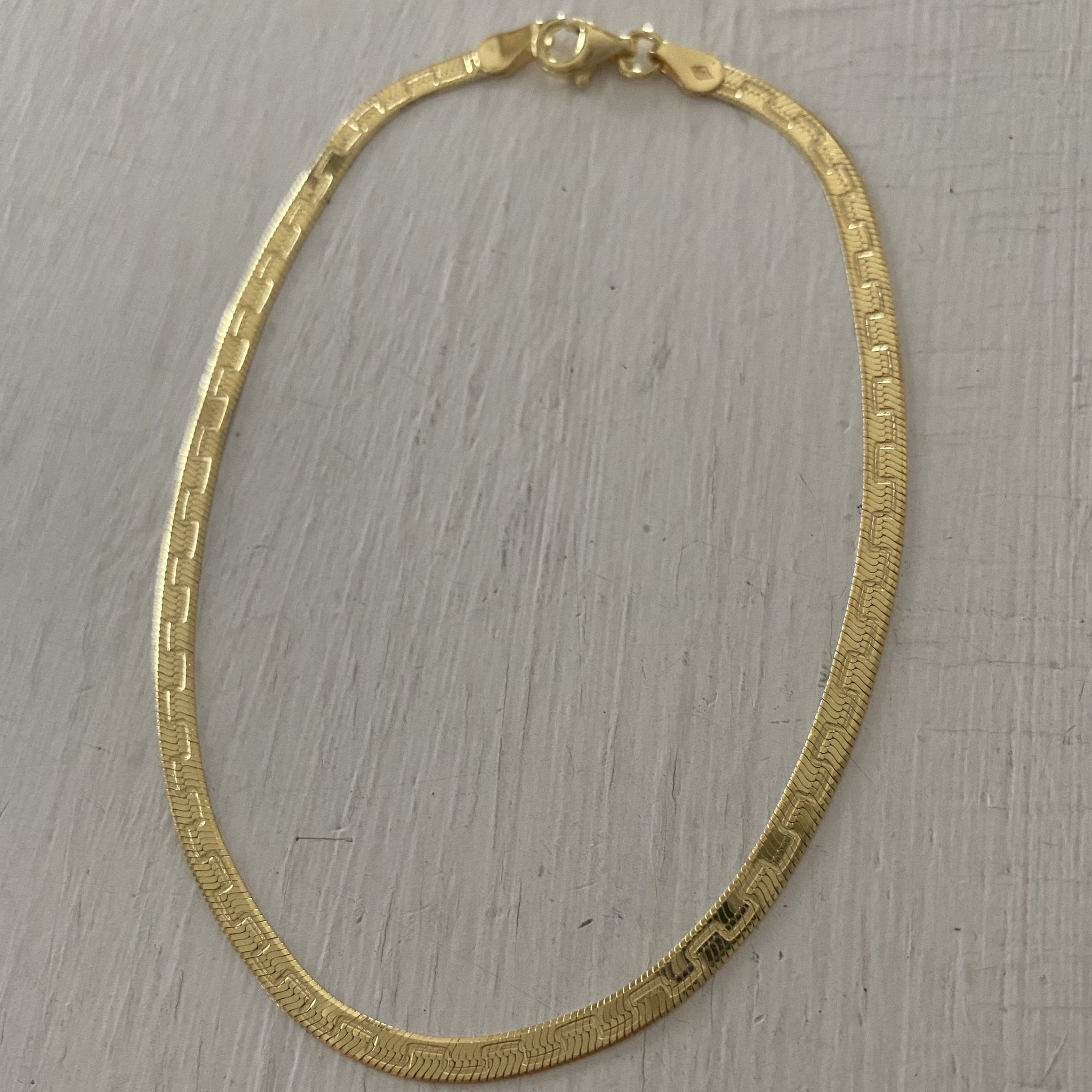 Herringbone Laser Design Anklet