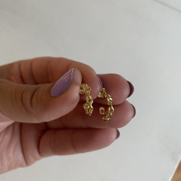 Tiny Paper Clip Hoop Earrings
