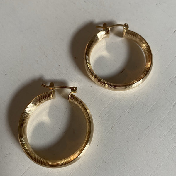 Simple laser Hoop Earrings