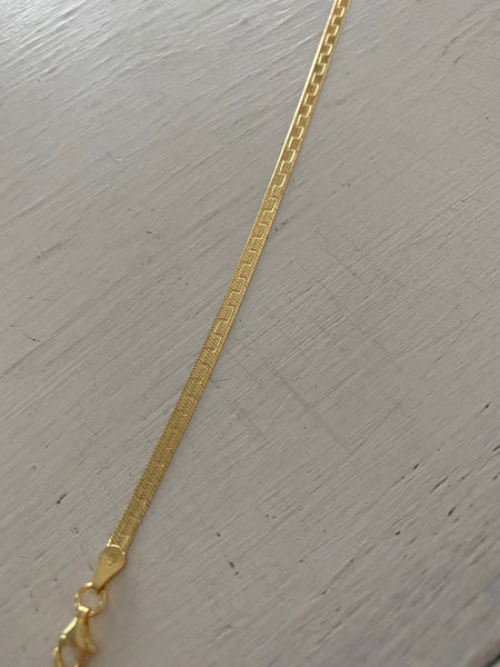 Herringbone Laser Design Anklet
