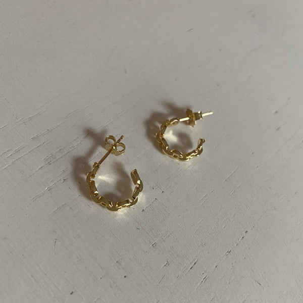 Tiny Paper Clip Hoop Earrings