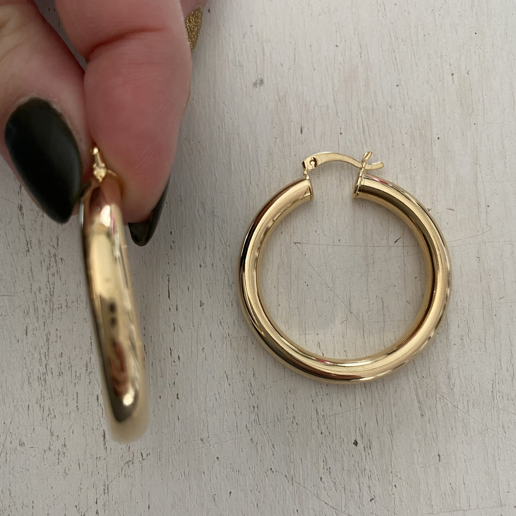 Sade | Chunky Gold Plated Hoops – CIVAL Collective