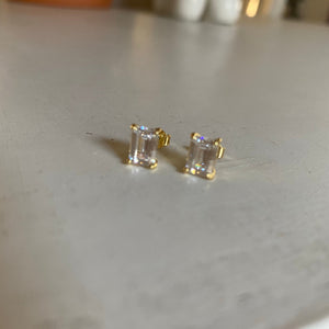 Emerald Cut Stud Earrings