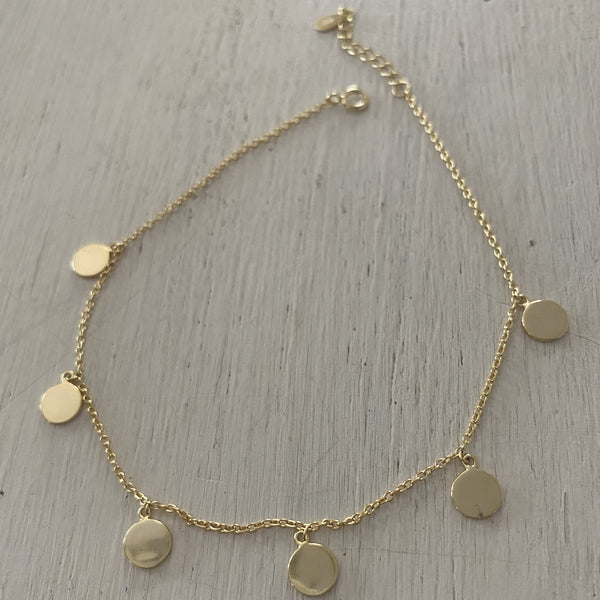 Circle charm anklet