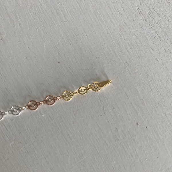 Tri Color Circle Link Anklet