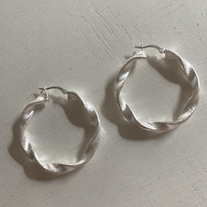 Matte Twisted hoop Earrings