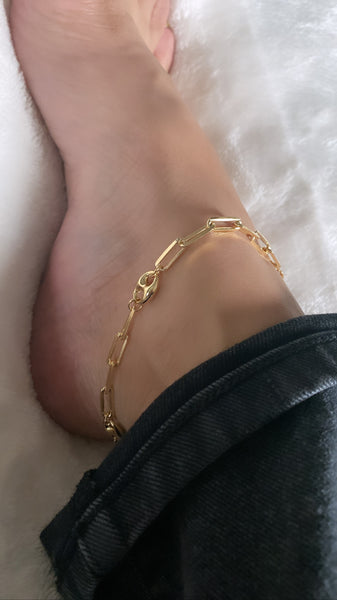 Mariner & Paper Clip Anklet