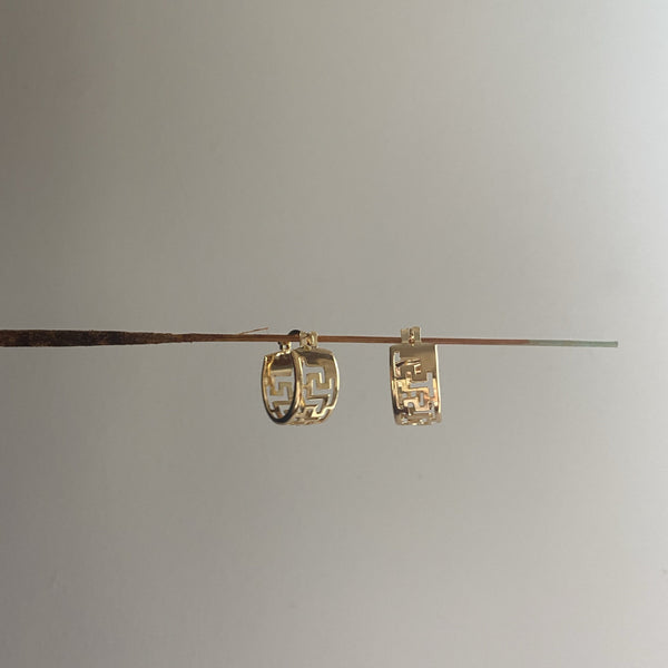 Classic Greek Design Hoop Earrings