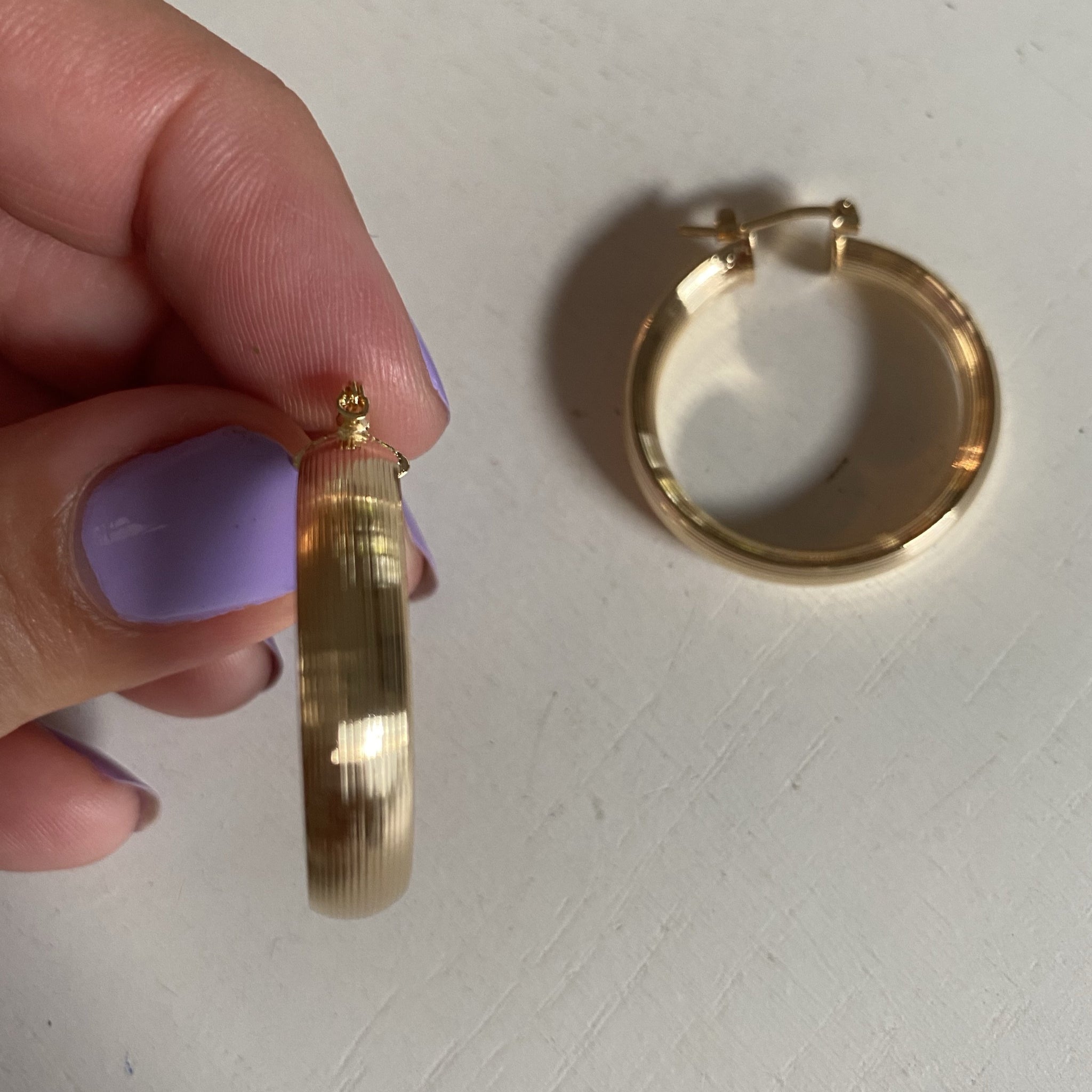 Simple laser Hoop Earrings
