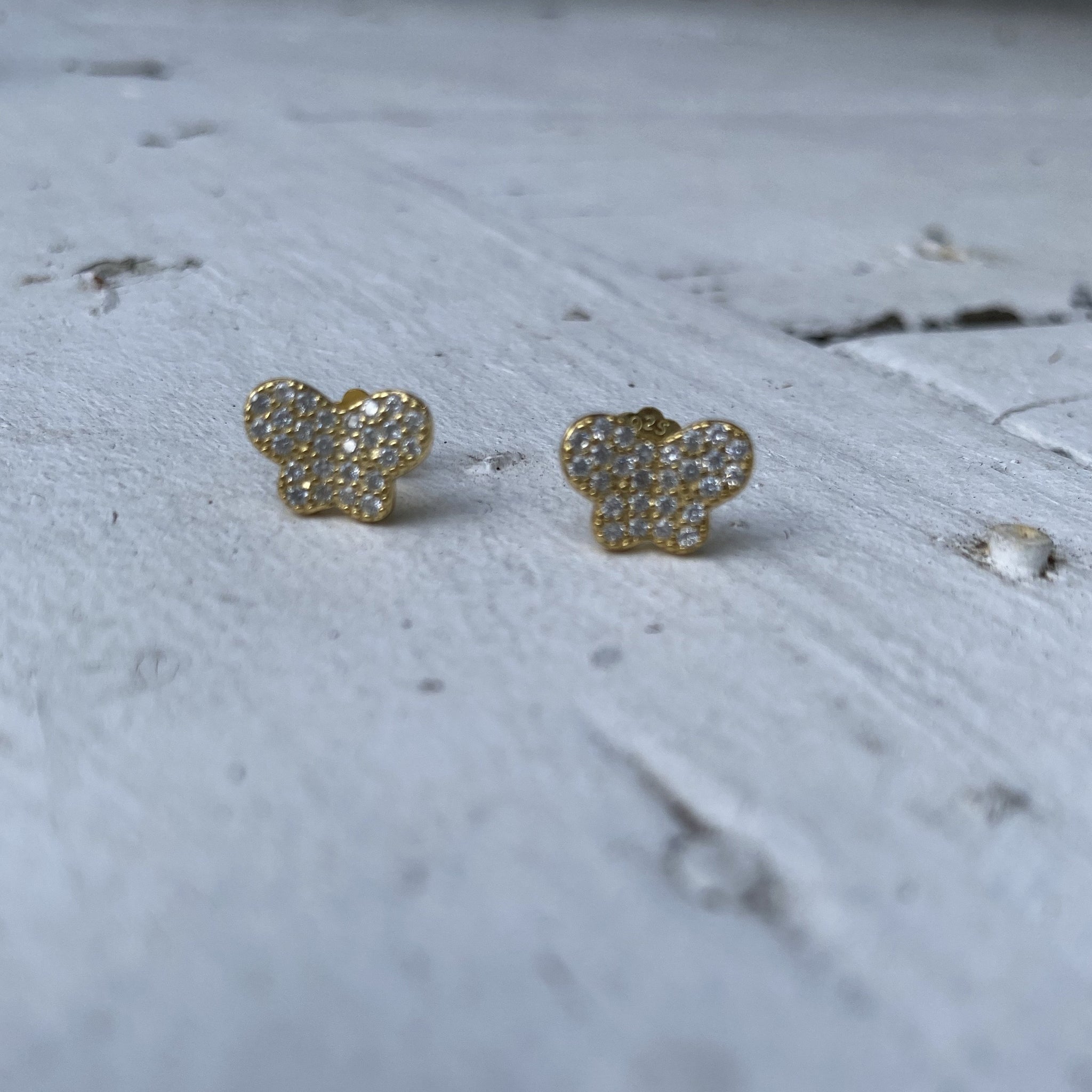 Sulphur Butterfly Stud Earrings