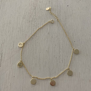Circle charm anklet