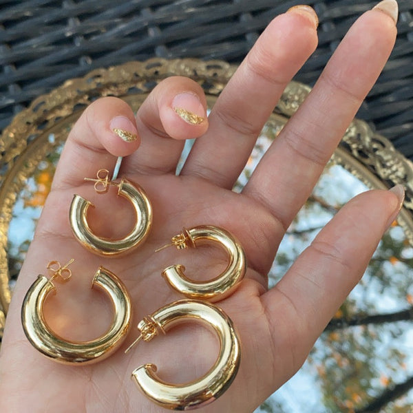 City hoop earrings
