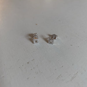 Tiny Pad Lock Stud Earrings
