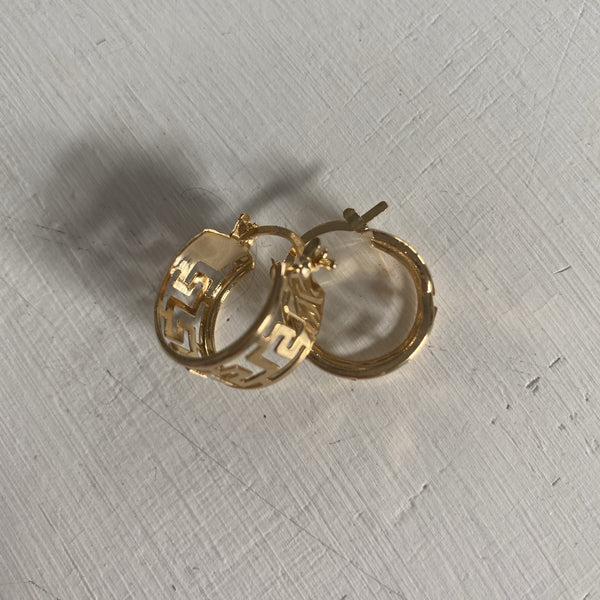 Classic Greek Design Hoop Earrings