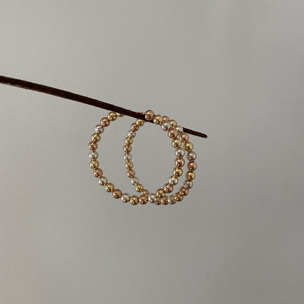 Multi Color Bead Hoop Earrings