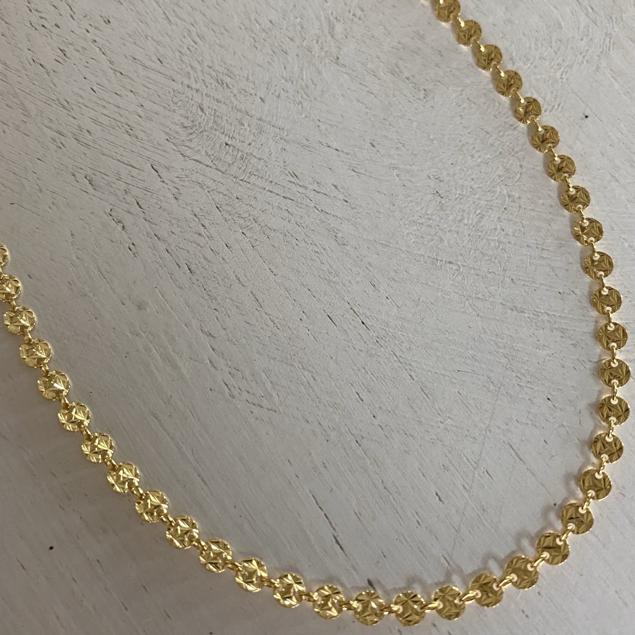 Diamond Cut Disc Link Necklace